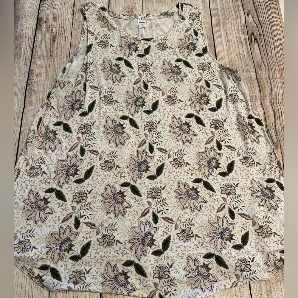 Old Navy Luxe Tunic Sleeveless Floral Size L Large Fall